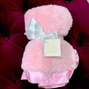 Pickles chenille and satin baby blanket NWT